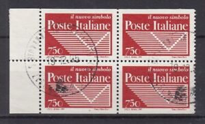 1995 Ente Poste Italiane, da libretto, quartina usata con bordo, L. 750, Uni L15