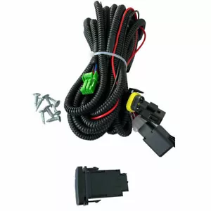 Fog Light Wiring Harness On/Off Switch Relay Kit H8 H11 H16 LED Fog Light Lamps - Picture 1 of 6