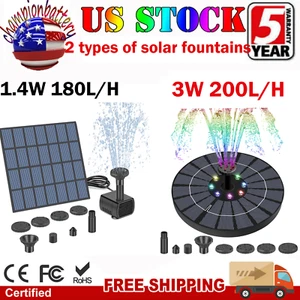Solar Power Fountain Submersible Floating Water Pump Bird Bath Pond Garden Pool - Picture 1 of 20