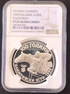 Bulgaria 1000 Leva 1995 100 Years Olympic Games NGC PF67 Ultra Cameo - Picture 1 of 4