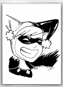 Harley Pen Sketch Card - Scott Sketches Fan Art Trading Card - Picture 1 of 2