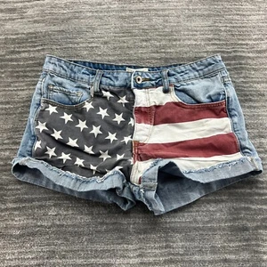 Pantalones Cortos Forever 21 Talla 27 Mujer Puños Bandera Americana Patriota Día de la Independencia - Imagen 1 de 7