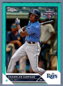 Chandler Simpson 2023 Topps Pro Debut Chrome Aqua Refractor RC Prospect #12/75