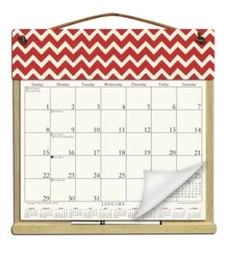RED CHEVRON CALENDAR HOLDER - REFILLABLE EVERY YEAR! - Picture 1 of 1