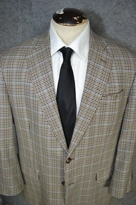 Abrigo deportivo Brooks Brothers Madison 1818 Blazer a cuadros para hombre 42R lana pata de gallo Foto 1 de 4