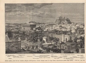 Stampa antica ATENE ricostruzione storica epoca di Adriano 1897 Antique print - Picture 1 of 1