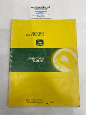 Operator's Manual for John Deere Electronic Seed Monitors - Image 1 of 3