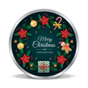 Merry Christmas Silver Gift Coin / Happy New Year Gift Coin 999 Silver - Picture 1 of 2