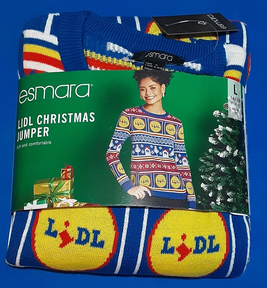 Lidl Women’s Christmas Jumper Esmara Party Festive Xmas Size Large 16-18