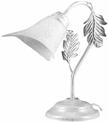 ONLI - Lampada da tavolo Marilena in metallo bianco spennellato argento. Paralum - Immagine 1 di 1