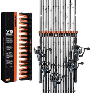 KastKing V15HD Heavy Duty Vertikaler Angelrutenhalter Wandhalterung Rack für 15 - Bild 1 von 9
