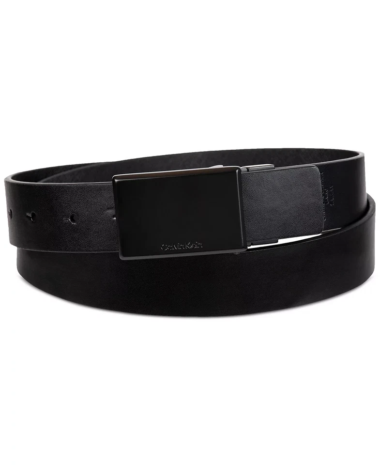 Cinturón reversible Calvin Klein X6669 con hebilla de placa giratoria para hombre, negro, 34-35 M Foto 1 de 4