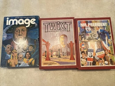 3M Bookshelf Games Lot Of 3 - TWIXT, Mr President, IMAGE 1960s Board game - Image 1 of 4