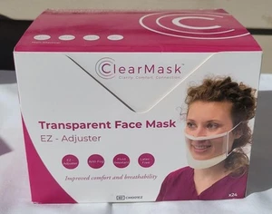 Clear Mask Transparent Face Masks Anti-Fog Face Masks 24 Pack - Picture 1 of 1