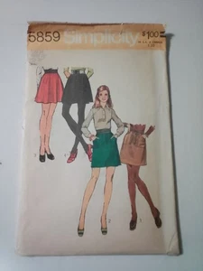 Simplicity 5859 Skirt Sewing Pattern Sz. 12 Vintage Uncut - Picture 1 of 5