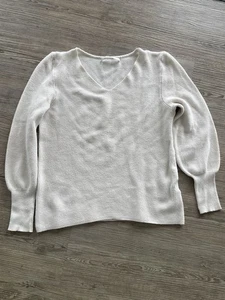 Only Pullover Strickpullover Onlatia Gr. S Creme V-Ausschnitt - Bild 1 von 1