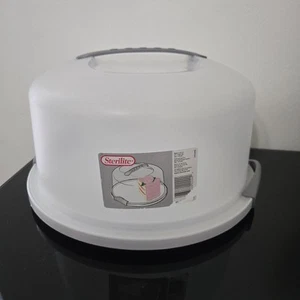 Sterilite Cake Server Holder Carrier in White Grey Locking Handles Made In USA - Picture 1 of 5