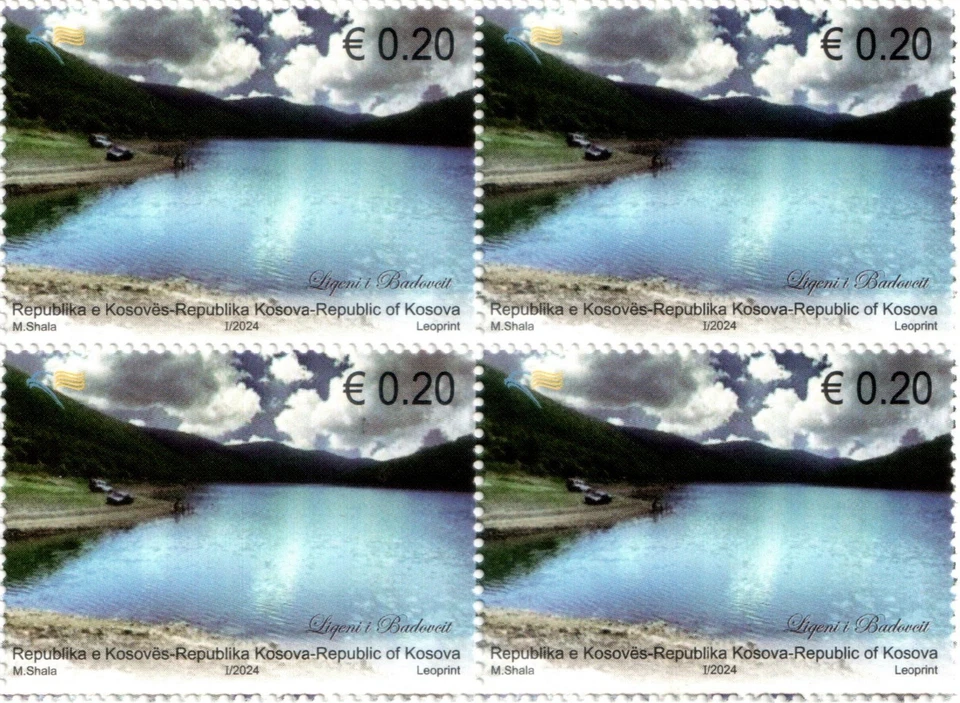 Estampillas de Kosovo 2024 (reimpresión 2012). Recursos hídricos - Lagos. Bloque Definitivo MNH Foto 1 de 1