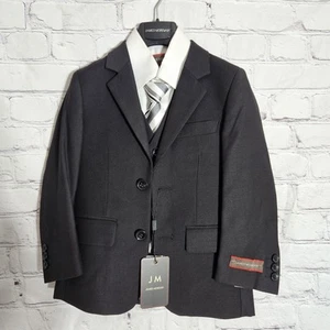 James Morgan Size 4 Boys Suit 5 Pieces Black Youth Jacket Suit Church Formal - Picture 1 of 12