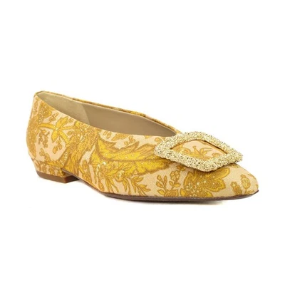 Sam Edelman Janina Floral Brocade Buckle Tumeric Ballet Flats - 7.5 - Image 1 of 4