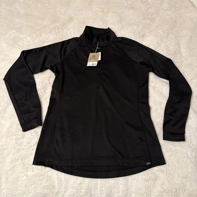 Patagonia Women's Large Capilene  Midweight Base Layer 1/4 Zip Black Pullover - Image 1 of 4