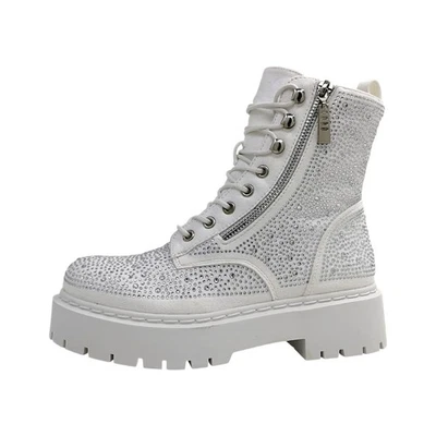 La Strada Damenschuhe Schnürstiefel Weiß Freizeit