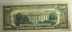 1985 $20 Overprint on Back Error Fr.2075-B serial number on Back Many errors - Picture 1 of 2