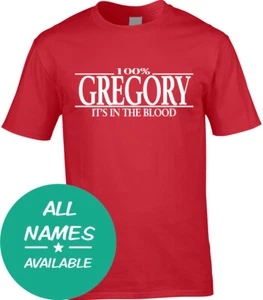 T-shirt uomo cognome 100% tutto qualsiasi regalo nome famiglia compleanno riunione personalizzata - Foto 1 di 5