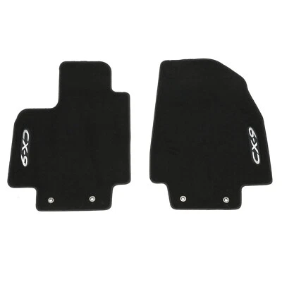 2007-2015 Mazda CX-9 Black Carpeted Floor Mats Front OEM GENUINE 0000-8B-N04B - Image 1 of 3