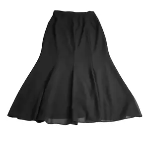 Vintage R&M Richards Skirt M Black Maxi Chiffon Overlay Flare Goth Witchy 90s - Picture 1 of 17