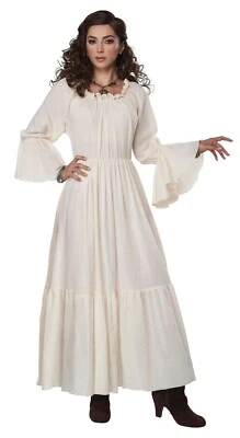 Medieval Renacimiento Campesino Chemise Vestido Medieval Adulto Disfraz (Beige) Foto 1 de 2