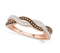 10K Yellow Gold Chocolate Brown & White Diamond Ring Diamond 10K Yellow Gold Chocolate Brown & White Diamond Ring Diamond
