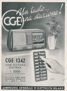 1939 ADVERTISEMENT RADIO CGE MOD.1342 WITH ELECTRIC KEYBOARD MUSIC PROGRAMS - Picture 1 of 1