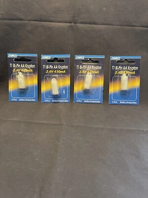Dorcy T1 Bi-Pin AA Krypton 2.4v 430 mA 2 pc (4 Brand New Packages) Fast Shipping - Image 1 of 3