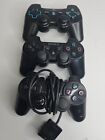Playstation Controller Bundle 1 Ps2 1 Ps3 + Spartan For Parts Or Repair See Pics