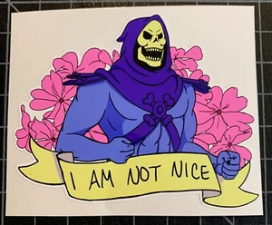 Masters of the Universe Skeletor Floral "I Am Not Nice" Decal - Picture 1 of 3