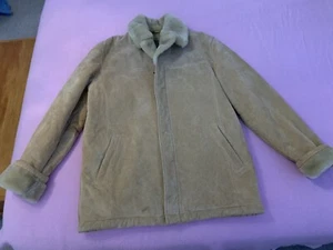 Robert Comstock Expedition Suede Lthr Heavy Duty Cold Weather Lined Coat XL EUC - Picture 1 of 17