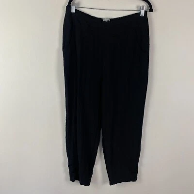 Habitat Express Travel Ruched Ankle Pant Size Medium Black Pull On - Image 1 of 4