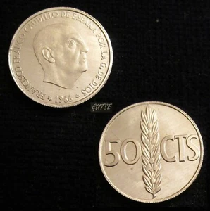 *GUTSE* FRANCO-8, 50 CÉNTIMOS 1966*19-72, RAYITAS, PROOF. - Foto 1 di 1