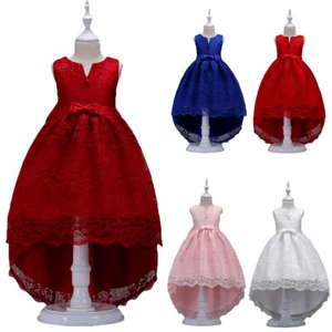 Flower Girls Dress Wedding Princess Bridesmaid Party Prom Birthday for Kids Gown - Picture 1 of 28