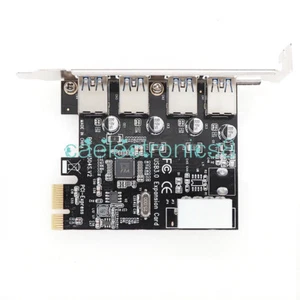 Carte USB 3.0 PCI Express 4 ports carte PC contrôleur ordinateur concentrateur adaptateur PCIe secteur - Photo 1/5
