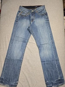 Seven 7 Jeans Womens 29 Blue Denim Straight Leg Embroidered Pocket Distressing - Picture 1 of 19