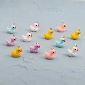 10Pcs Enamel Cute Duck Charms DIY for Necklaces Pendants Earrings Making 17*18mm - Picture 1 of 8