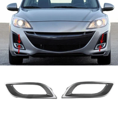 Par de faros antiniebla parachoques delantero cubierta bisel cromo moldura para Mazda 3 2010-2011 Foto 1 de 4