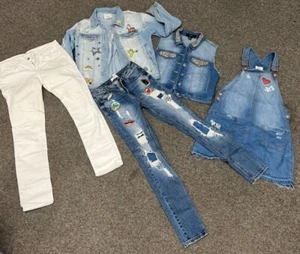 Girls Denim Jeans, Pants, Vests, Jackets, and Overalls - Lot of 5 - Picture 1 of 9