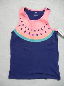 CARTER'S GIRLS SIZE 8 STRETCH BLUE TANK TOP W WATERMELON ACCENT ON TOP NWT - Picture 1 of 4