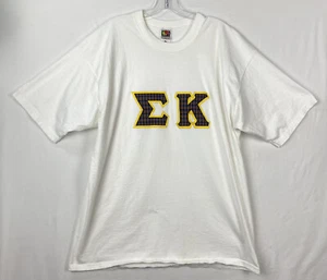 Camiseta Sigma Kappa ΣΚ Hermandad XL Colegio Casa Griega Apliques a Cuadros De Colección - Imagen 1 de 6