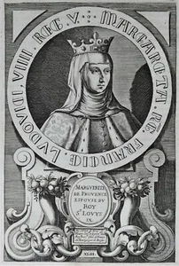 Jacques de Bie Gravure PORTRAIT XVIIe MARGUERITE DE PROVENCE épouse de St Louis - Imagen 1 de 2