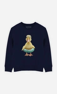 Children's Sweatshirt In France. Navy Blue. DUCK BOUEE - Picture 1 of 3