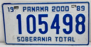 VTG Panama 2000 Total Sovereignty License Plate 105498 EXPIRATION 1989 Auto Tag - Picture 1 of 8